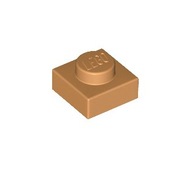 LEGO Plate 1x1 - 3024 - Medium Nougat - 25 sztuk