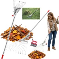 GRABIE DO LIŚCI TRAWY OGRODOWE MAAN DRUCIANE TRZON METALOWE REGULOWANE DUŻE