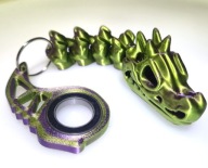 Keyrambit KeySpinner DualColor Green Purple Flexi Czaszka T Rex Rekinek HIT