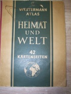 KRAJ I ŚWIAT (HEIMAT UND WELT) - ATLAS GEOGRAFICZNY Z 1950 ROKU.