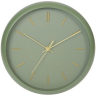 Zegar ścienny 30 cm zielony nowoczesny minimalistyczny cichy AA