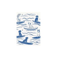 Plakat „Surfing Dogs” – Ilustracyjny Plakat z Luzem