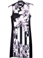 H&M CZARNO BIAŁA DOPASOWANA SUKIENKA 34 36