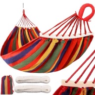 HAMAK OGRODOWY DWUOSOBOWY DRĄŻEK HUŚTAWKA MOCNY 250X150CM XXL TURYSTYCZNY