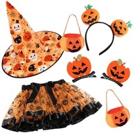 STRÓJ DYNIA KOSTIUM WIEDŹMA HALLOWEEN CZAROWNICA ŚWIĘTO DYNI JESIENI ZESTAW