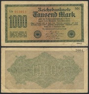 BNN - NIEMCY 1000 Marek 1922 # P76b # NN - Lb 013043 # znak wodny I # VF-