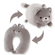 Pluszowy Lisek Poduszka 2w1 Pod Szyje ROZKŁADANA Miś Zabawka dla Dzieci