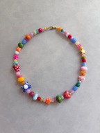 Naszyjnik CRAZY HEART 14 KOVALI handmade z kolorowych kamieni i koralików