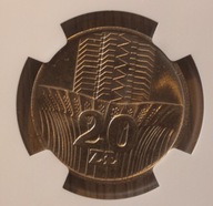 20 zł złotych 1973 Wieżowiec i Kłosy NGC MS 65 - SKRĘTKA - RARYTAS, UNIKAT