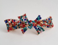 PIĘKNA KLAMRA DO WŁOSÓW AUTOMAT KOKARDA CYRKONIE