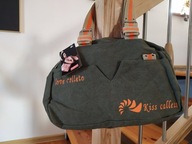 Funkcjonalna Torebka Bawełna Torba Grafit Calleto Paris