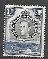 K.U.T.- król Jerzy VI -most Dżindia -wodospad Ripon1938 * Mi 62D (2236/7)