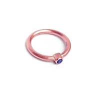 Pierścionek miedziany, cyrkonia topaz London blue.