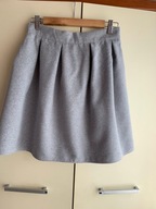 36 S szara popielata rozkloszowana spódnica mini zamek