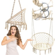 HUŚTAWKA OGRODOWA BOHO BOCIANIE GNIAZDO FOTEL WISZĄCY KRZESŁO BOCIAN 80 CM