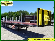 Naczepa platforma HEAVY, 3 osie, ład. 30T podłoga drewno, zamki na KONTENER