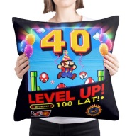 Poduszka prezent na 40 lat, 40-ste urodziny Mario gra