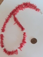 Retro* różowy koral naturalny - z oponkami białego korala-5mm, srebro925