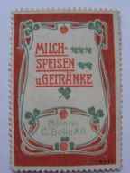 Mleczarnia Bolle - napoje mleczne - zalepka reklamowa