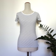 C&A basics 34 36 biały T-shirt w geometryczne wzory (654)