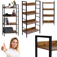 REGAŁ METALOWY STOJĄCY INDUSTRIALNY LOFT NA KSIĄŻKI DRABINKOWY 4 PÓŁKI