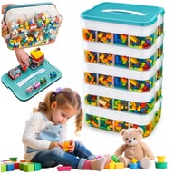 DUŻY POJEMNIK NA KLOCKI LEGO 5 CZĘŚCI PUDEŁKO NA ZABAWKI KLOCKI DUPLO 35L