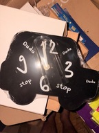 Zegar ścienny DUDU dla dzieci – nauka godzin – czarny – NOWY