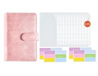 Segregator finansowy budget binder różowy pink 12 kopert A6 + GRATIS