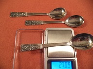 3 łyżeczki melchiorowe 15 cm 27 g każda