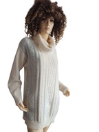 QUEEN SWETER ciepły miękki ANGORA WEŁNA z warkoczem 40/42