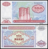 BNB - AZERBEJDŻAN 100 Manat 1993 A/1 25823275 # P18a # RZADKI # UNC