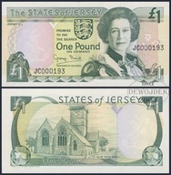 BNE - JERSEY 1 Funt 1993 JC 000193 # P20 # NISKI NUMER # UNC