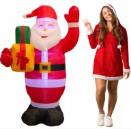 MIKOŁAJ NADMUCHIWANY ŚWIECĄCY DUŻY POMPOWANY LED 150CM DMUCHANIEC JUMIHOME