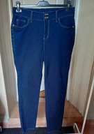 bpc bonprix collection spodnie dżinsowe 44 proste ze średnim stan granatowe