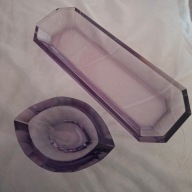 MOSER ART DECO KRYSTAL GLASS 2 SZT NEODYMOWE VASE