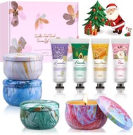 Boże Narodzenie, świece zapachowe upominkowy 4 x 90 g kremy do rąk 4 x 30 g