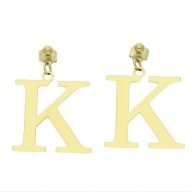 65689 Kolczyki złota stal chirurgiczna litera K