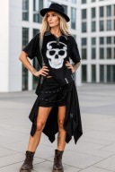 Redesign re design koszulka bluzka czaszka asymetryczna jeans xs s xl
