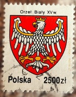 Stary znaczek pocztowy Polska 1992 Orzeł Biały XV wiek herb godło stan db