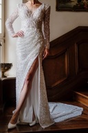 Suknia Ślubna Milla Nova Fiamma 34/36 | Brokat | Tren | Jak Nowa | Wrocław