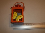 METALOWY LAMPION LATARNIA 7,6X7,6CMX11CM + UCHWYT