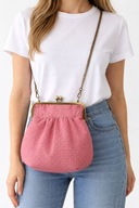 Torebka różowa handmade, torebka w kropki, torebka na ramię na telefon