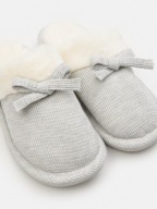 PLUSZOWE KAPCIE DOMOWE SINSAY SZARE MIĘKKIE I WYGODNE Z FUTERKIEM 40/41