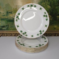 Talerze obiadowe Colclough Bone China – 6 szt. 27 cm, Anglia, bluszcz