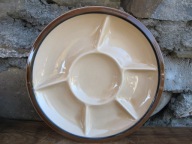 KREMOWY Talerz Dzielony_KABARET_Porcelit PRUSZKÓW PRL