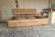 Łóżko Dębowe pod wymiar lewitujące + szafki