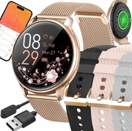 Smartwatch Damski z Polskim Menu, Rozmowy, Sport + 4 Paski w Zestawie