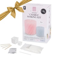 ZESTAW DO ROBIENIA ŚWIEC DIY RÓŻOWO-SZARY –IDEALNY PREZENT NA DZIEŃ DZIECKA