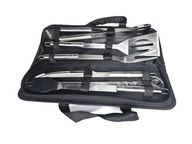 AKCESORIA DO GRILLA ZESTAW 9 SZT SZTUĆCE DO GRILLOWANIA STALOWE + POKROWIEC