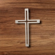 Krzyż drewniany na ścianę ręcznie wykonany na ścianę 16 cm nie laser biały